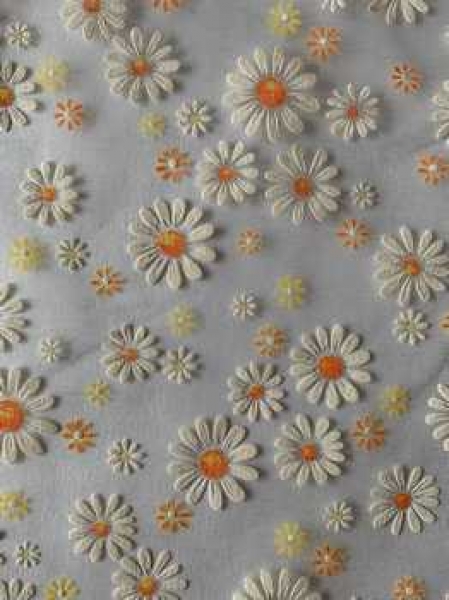 Stoff Gänseblümchen gelb-orange